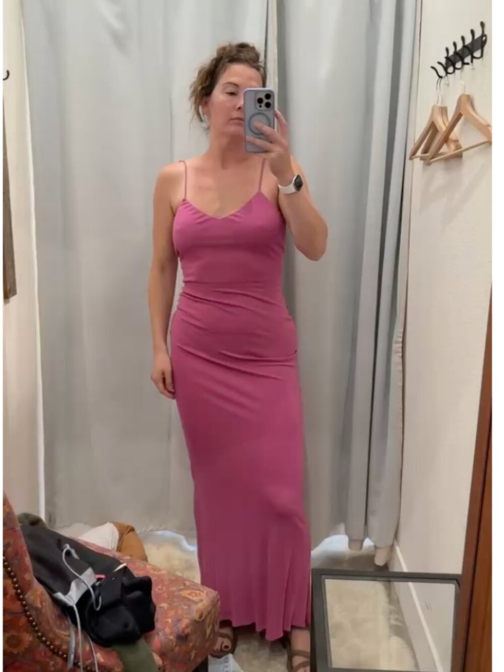 Vintage Yigal Azrouel Open-Back Fuchsia Tie-Strap Dress Size 0